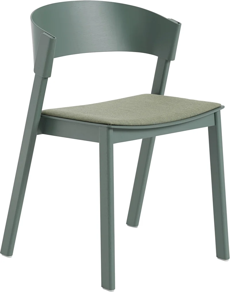 Chaise verte et assise textile Remix933 Cover - Muuto