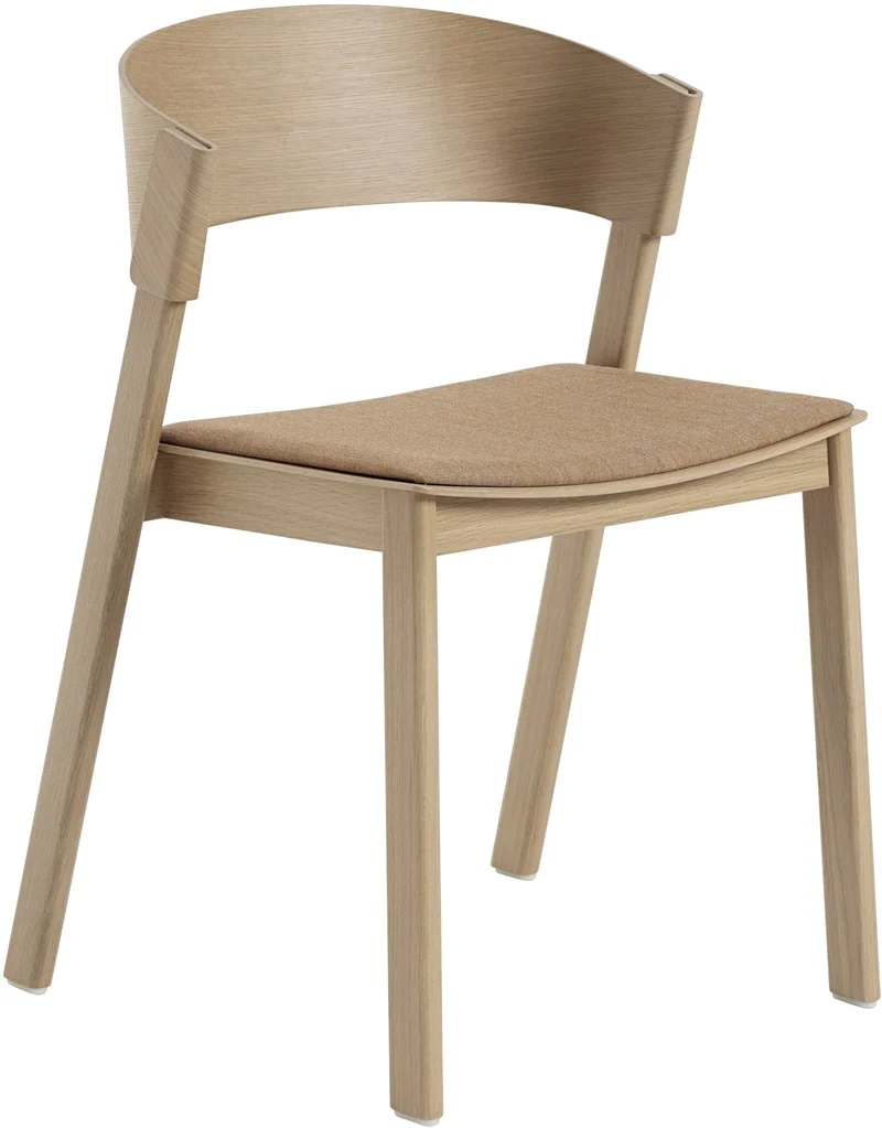 Chaise en chêne naturel et assise textile Remix252 Cover - Muuto