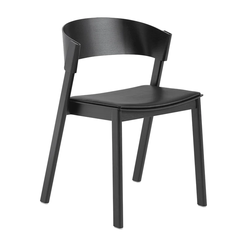 Chaise noire et assise cuir Noir Cover - Muuto