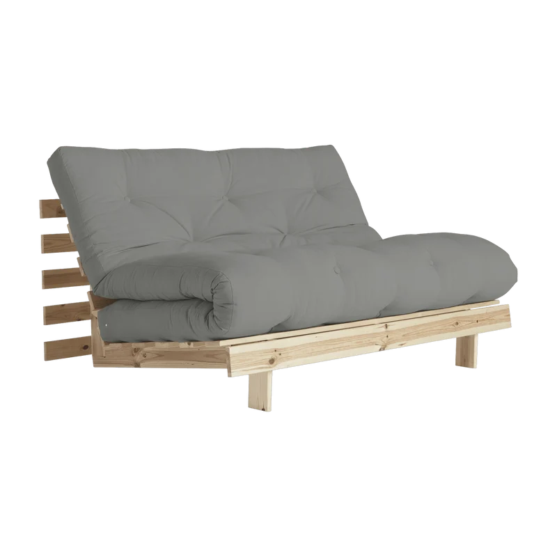 Canapé-lit gris en pin massif Roots 140 - Karup Design
