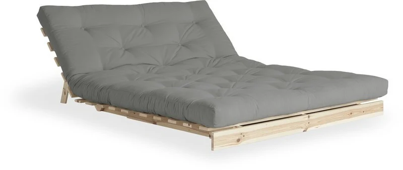 Canapé-lit gris en pin massif Roots 140 - Karup Design