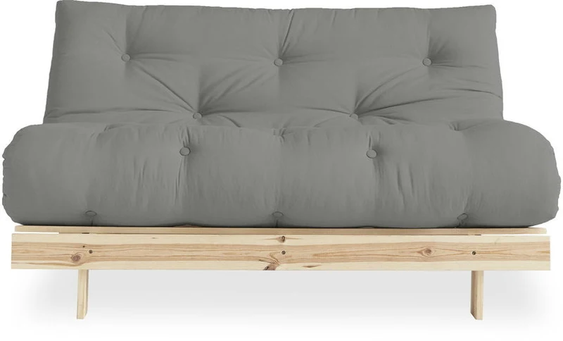 Canapé-lit gris en pin massif Roots 140 - Karup Design