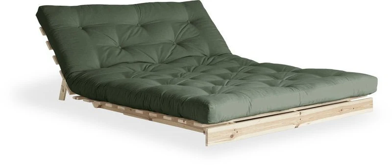 Canapé-lit vert clair en pin massif Roots 140 - Karup Design