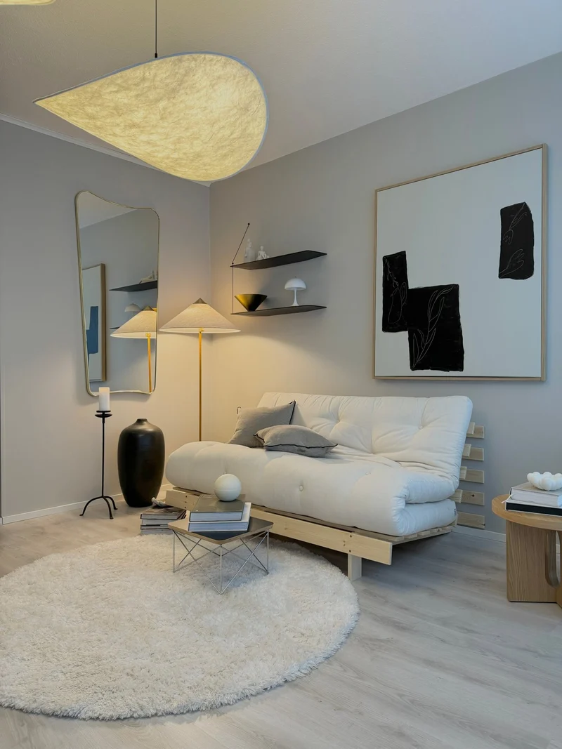 Canapé-lit coloris Lin en pin massif Roots 140 - Karup Design