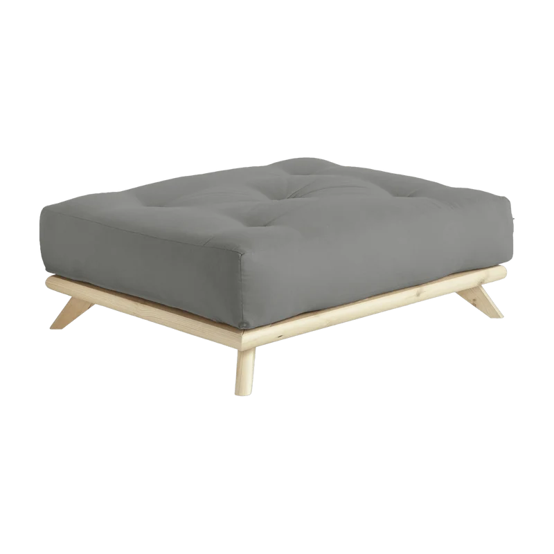 Pouf en pin et tissu gris 100x90x40cm Senza - Karup Design