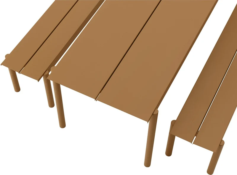 Banc d'extérieur en acier orange 170 x 34 cm Linear - Muuto