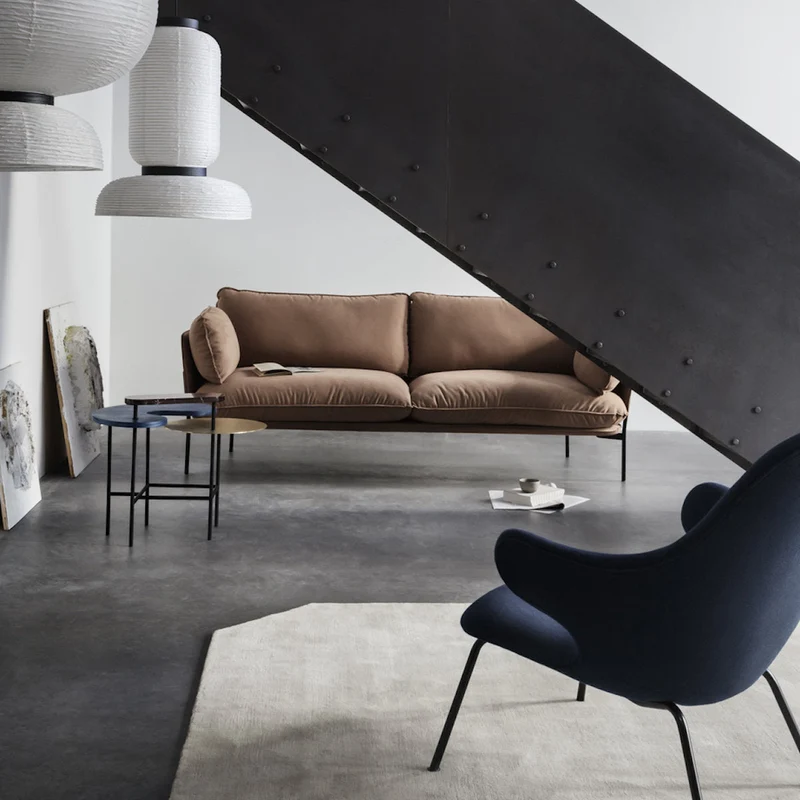 Fauteuil en laine gris JH14 Catch - &tradition