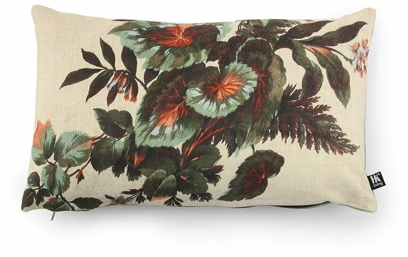 Coussin à imprimés fleuris verts 35 x 60 cm Kyoto - HKliving
