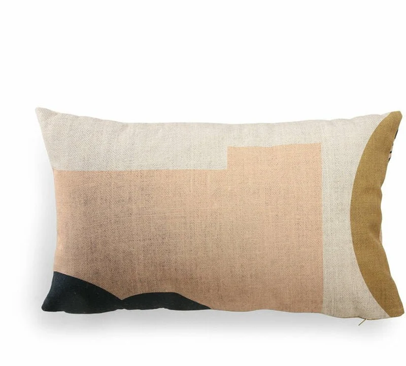 Coussin à imprimés fleuris beiges 35 x 60 cm Kyoto - HKliving
