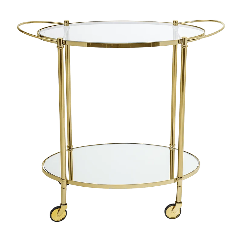 Desserte en acier doré et plateau blanc Fine - Bloomingville