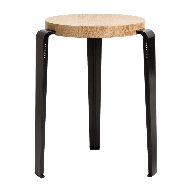 Tabouret en chêne noir graphite Lou - TIPTOE