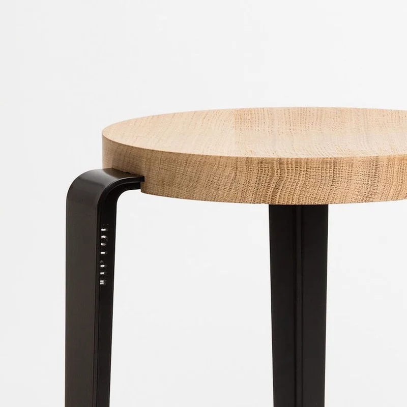 Tabouret en chêne noir graphite Lou - TIPTOE
