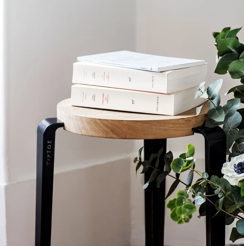 Tabouret en chêne noir graphite Lou - TIPTOE
