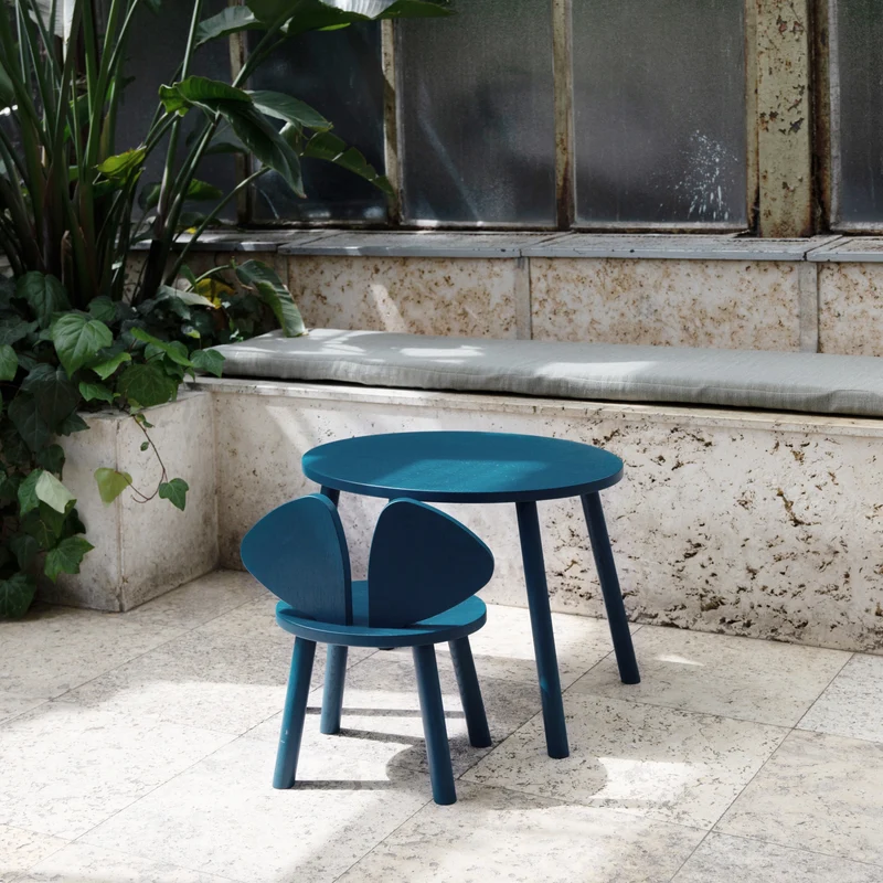Chaise en chêne bleu pétrole S Mouse - Nofred
