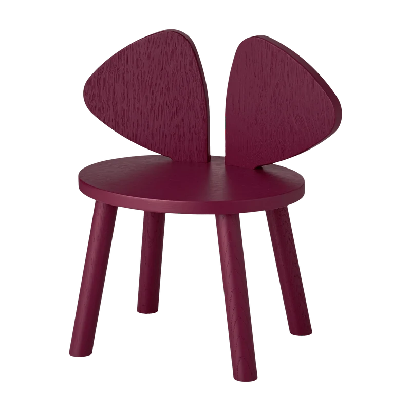 Chaise en chêne bordeaux S Mouse - Nofred