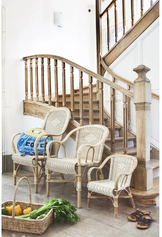 Fauteuil haut dossier en rotin naturel Grand-père - KOK