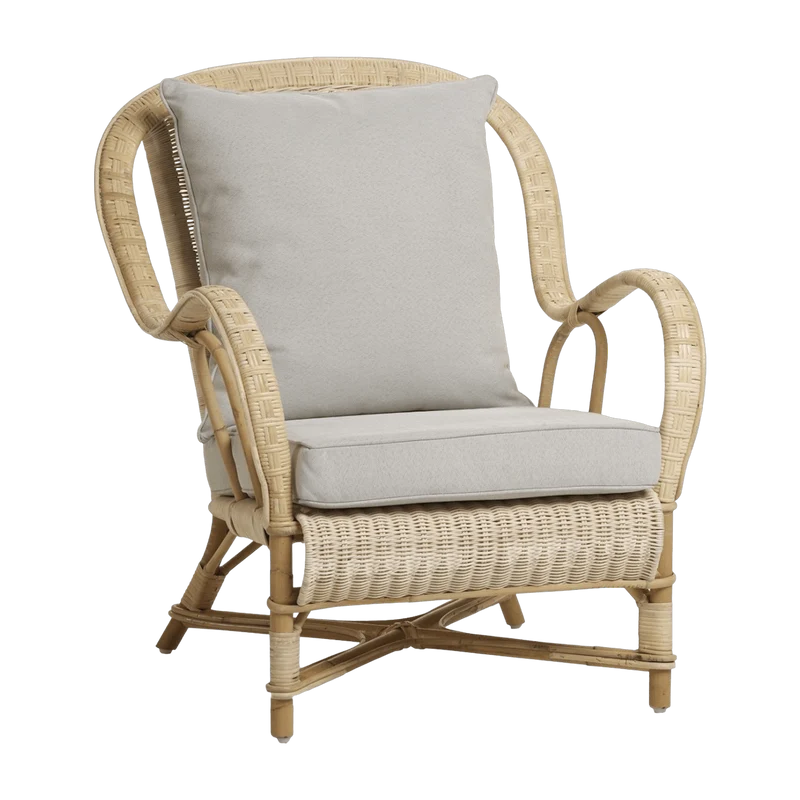 Fauteuil en rotin naturel avec coussin Nantucket - KOK