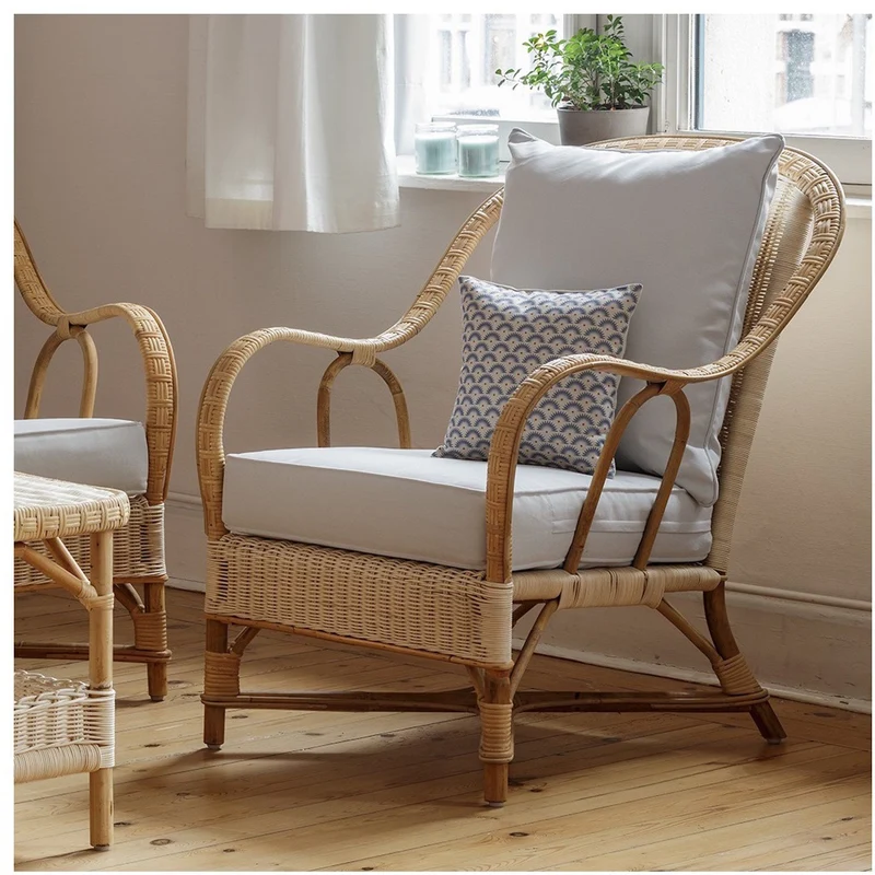 Fauteuil en rotin naturel avec coussin Nantucket - KOK