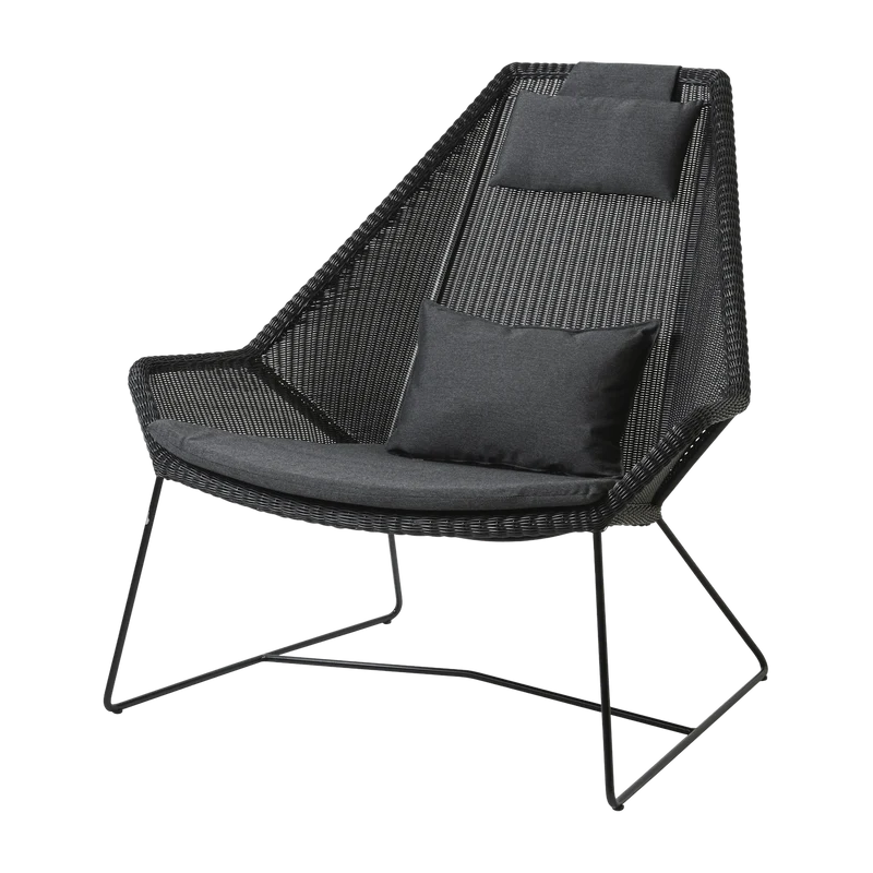 Fauteuil noir avec coussins noirs Breeze Highback - Cane-Line