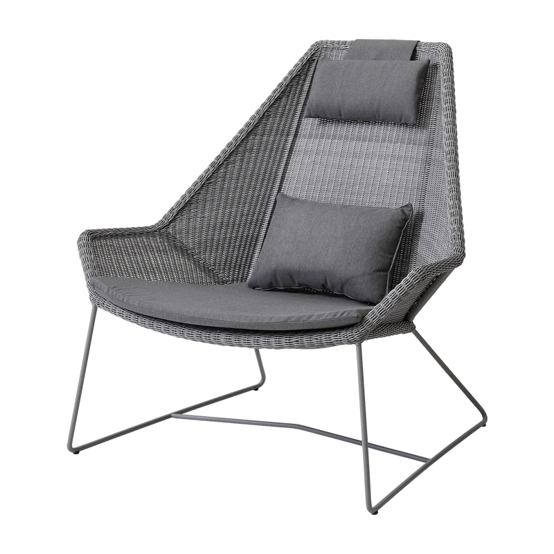 Fauteuil gris avec coussins gris Highback - Cane-Line