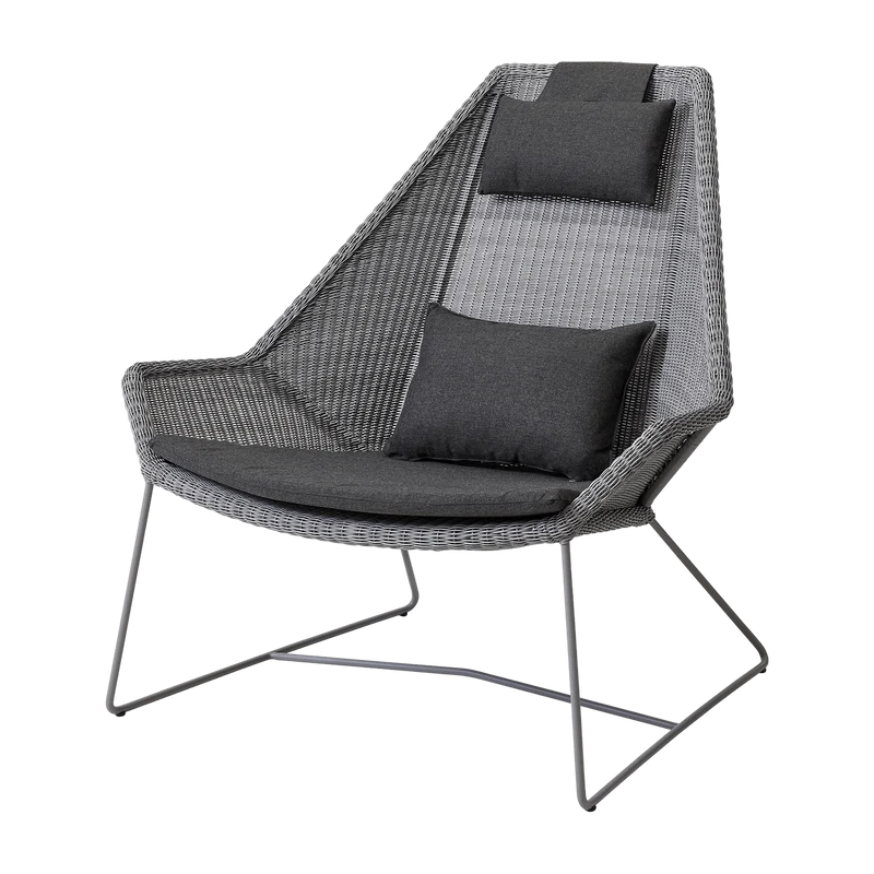 Fauteuil gris avec coussins noir Highback - Cane-Line