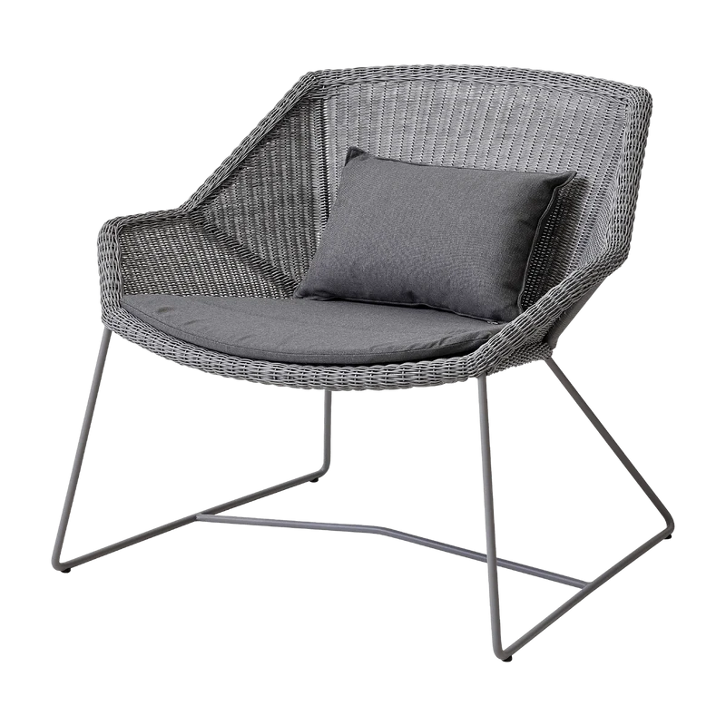 Fauteuil gris avec coussins gris Breeze lounge - Cane-Line