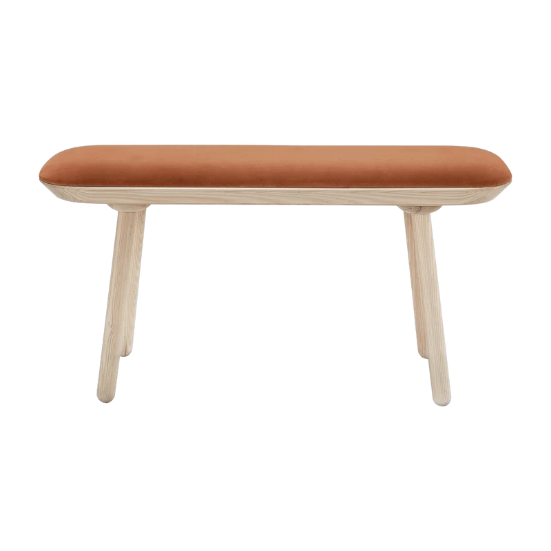 Banc en velours terracota L100 Naïve - Emko