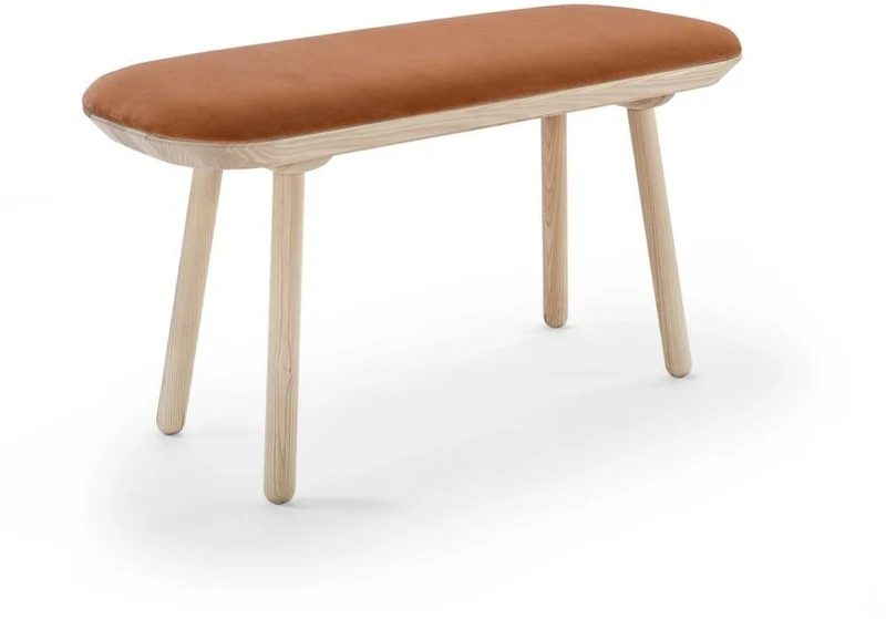 Banc en velours terracota L100 Naïve - Emko