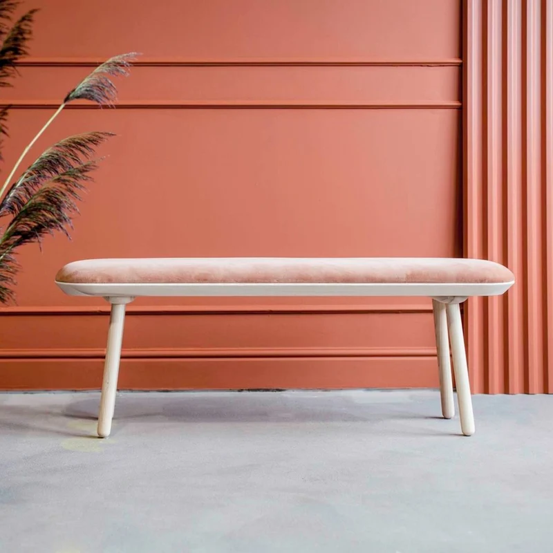 Banc en velours terracota L100 Naïve - Emko