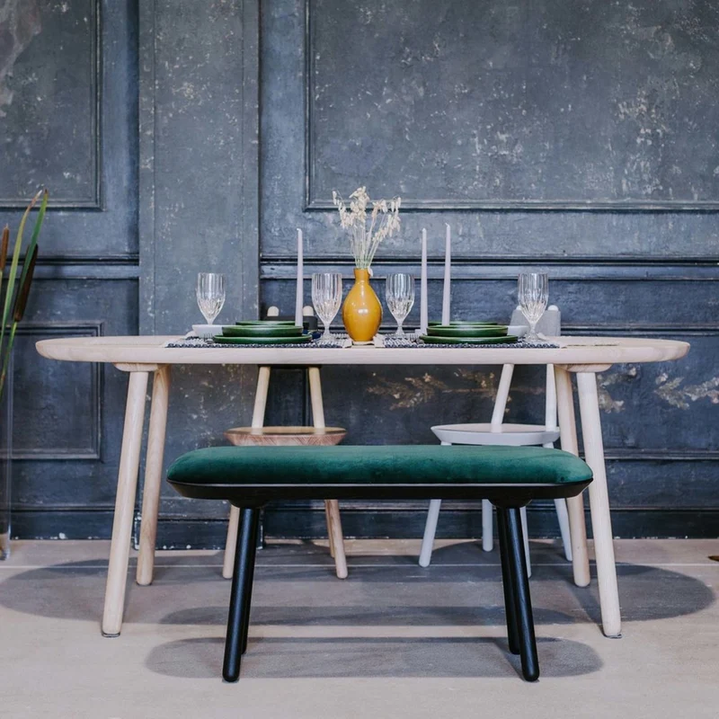 Banc en tissu noir L100 Naïve - Emko