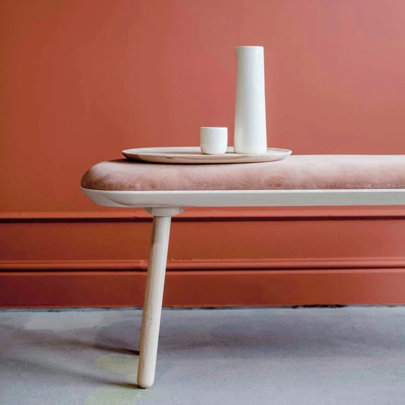 Banc en velours terracota L140 Naïve - Emko