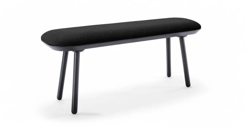 Banc en tissu noir L140 Naïve - Emko