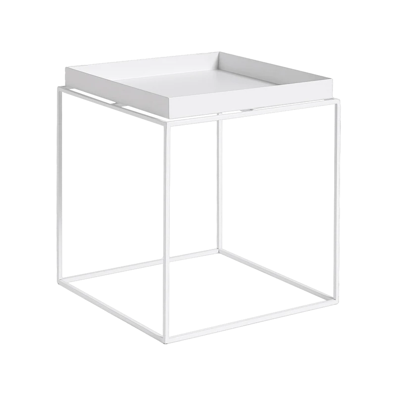 Table basse carrée en métal blanc 40 x 40 x 44 cm Tray - HAY