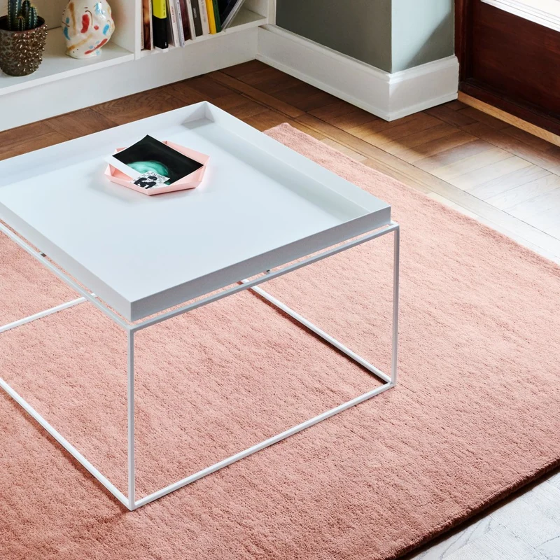 Table basse carrée en métal blanc 40 x 40 x 44 cm Tray - HAY