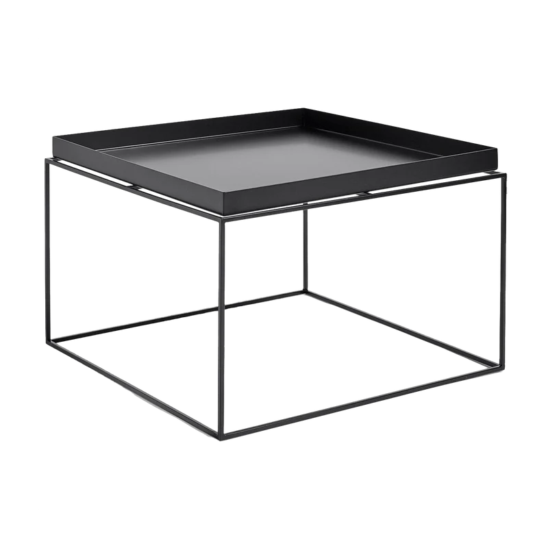Table basse carrée en métal noir 60 x 60 x 39 cm Tray - HAY