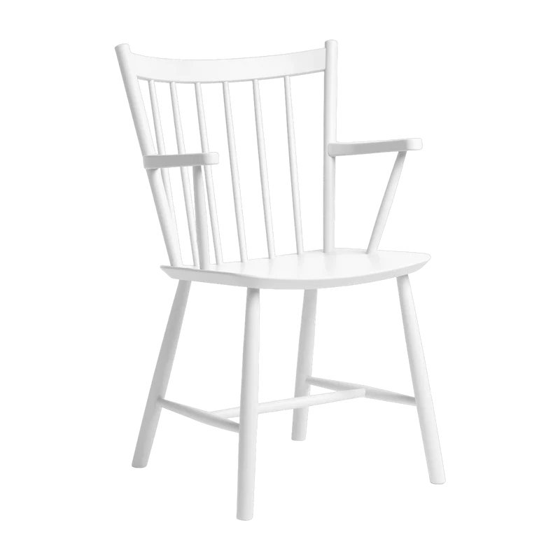 Chaise blanche en bois de hêtre avec accoudoirs - HAY