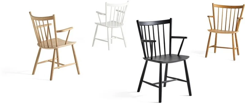 Chaise blanche en bois de hêtre avec accoudoirs - HAY