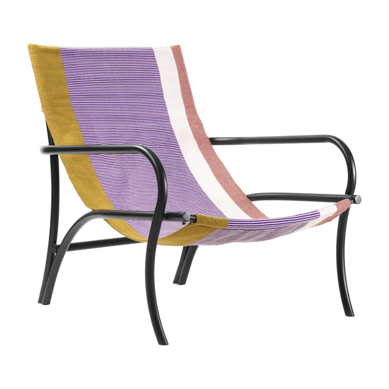 Chaise longue de jardin en acier noir Maraca - Ames
