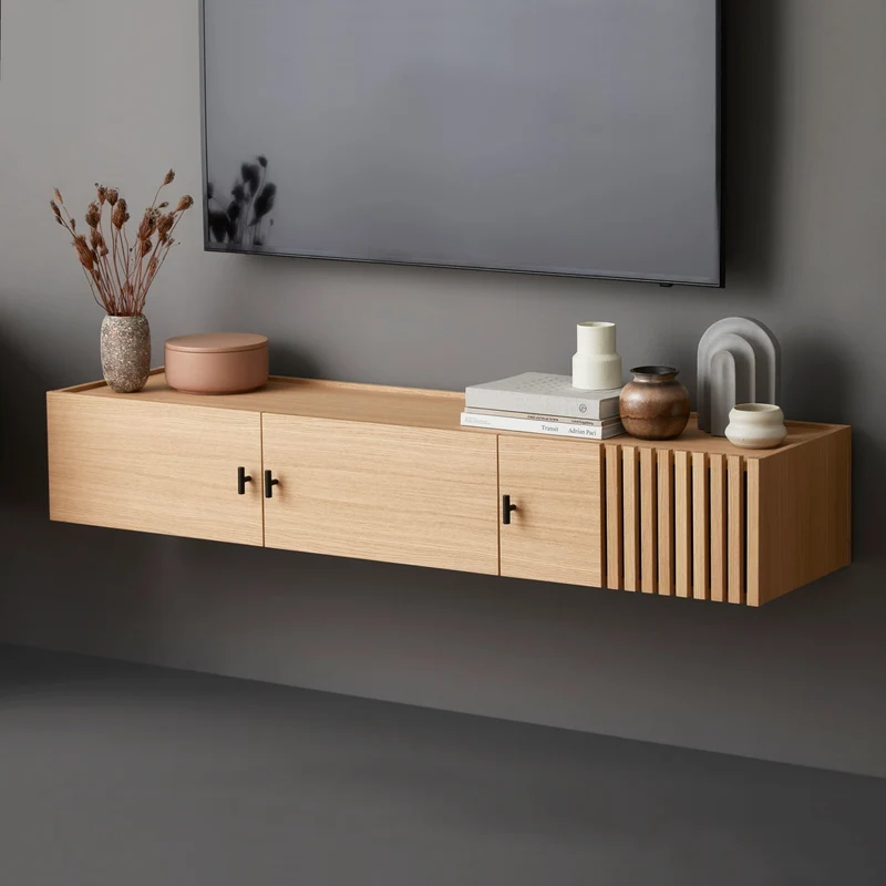 Meuble TV suspendu en chêne 150 cm Array - Woud