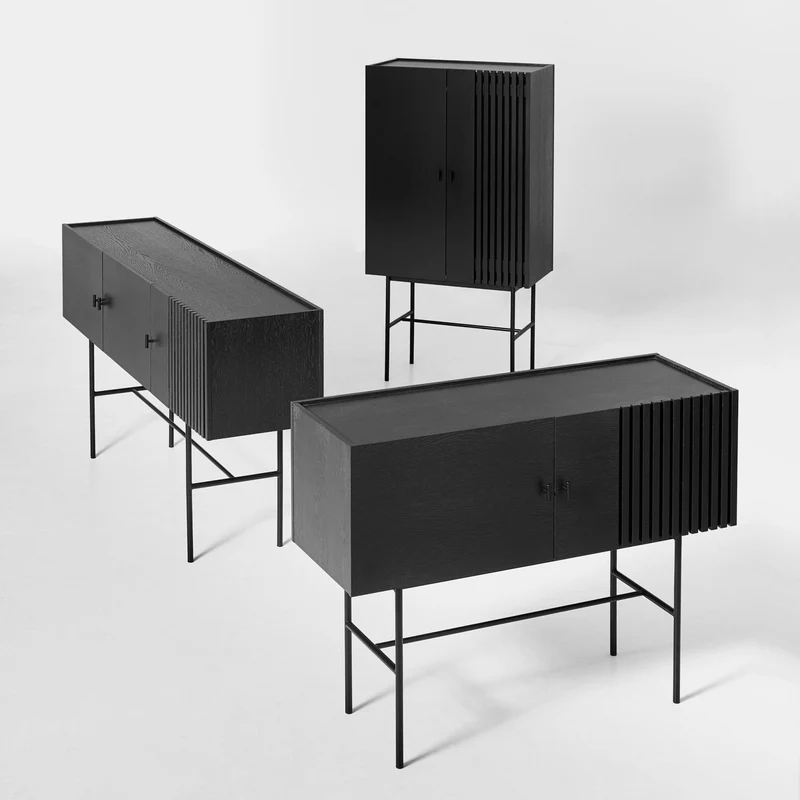 Meuble tv en chêne teinté 150 cm Array - Woud