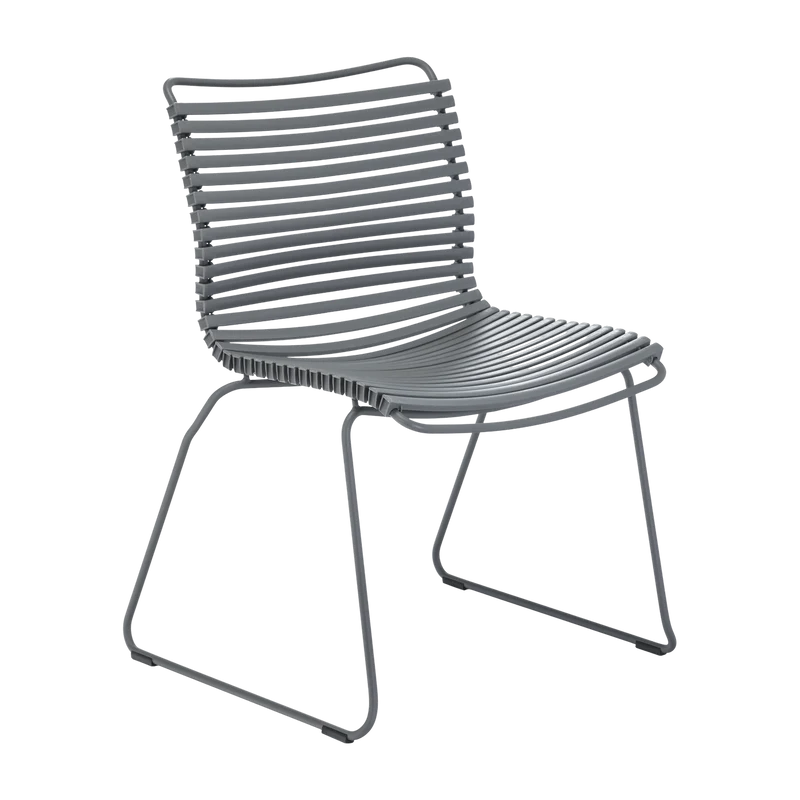 Chaise en métal et plastique gris foncé CLICK - Houe
