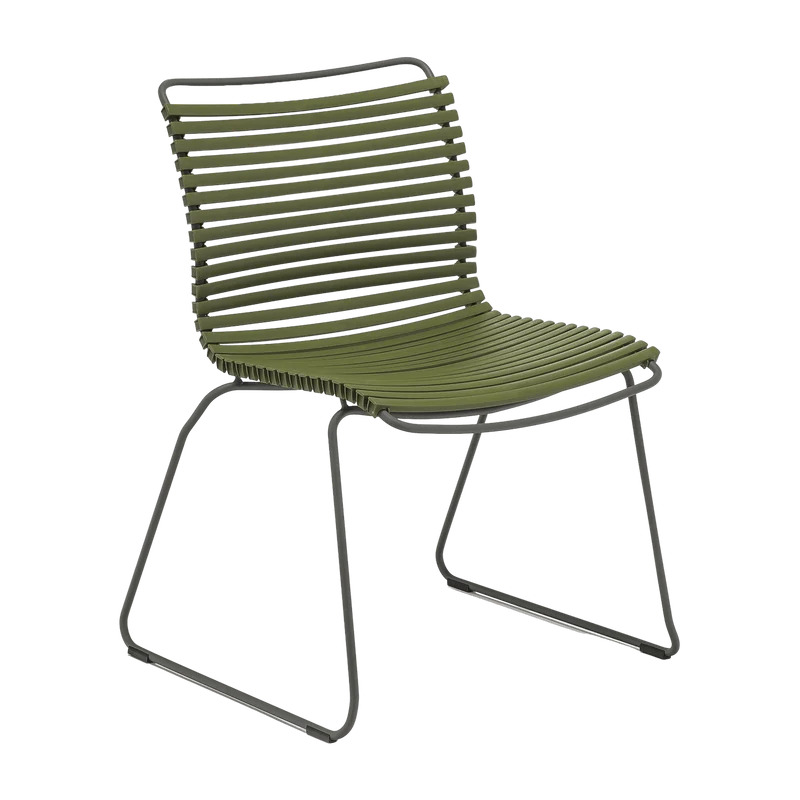 Chaise en métal et plastique vert olive CLICK - Houe