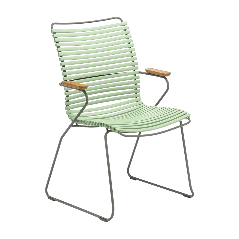 Chaise en métal et plastique vert avec grand dossier CLICK - Houe