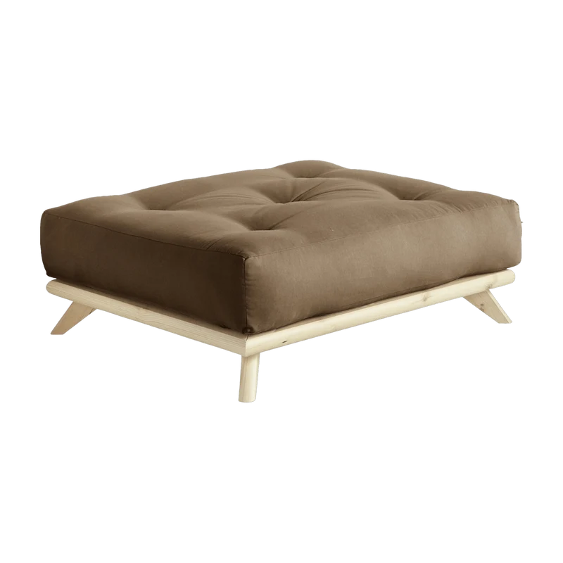 Pouf en pin et tissu mocca 100x90x40cm Senza - Karup Design
