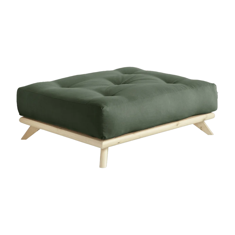 Pouf en pin et tissu vert 100x90x40cm Senza - Karup Design
