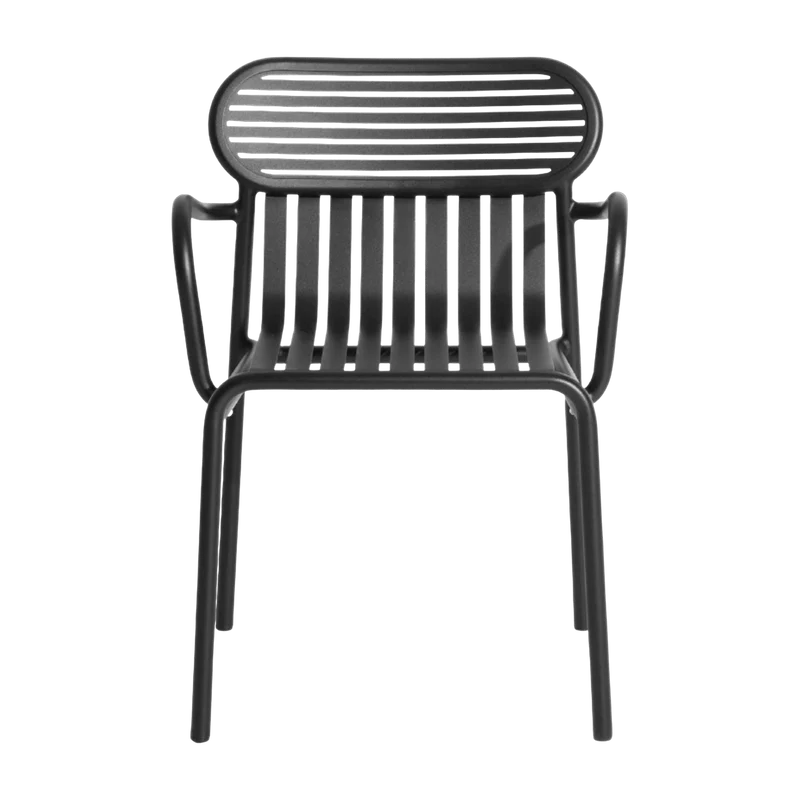 Chaise de jardin avec accoudoirs noire Week-End - Petite Friture