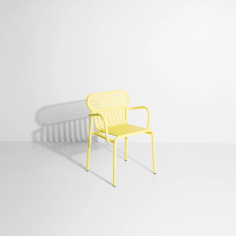 Chaise de jardin avec accoudoirs jaune Week-End - Petite Friture