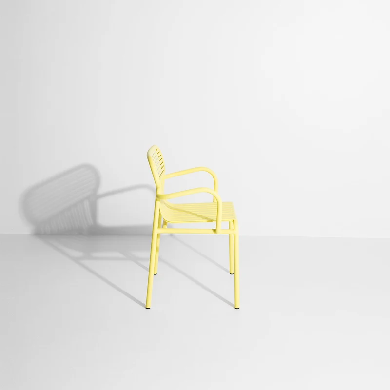Chaise de jardin avec accoudoirs jaune Week-End - Petite Friture