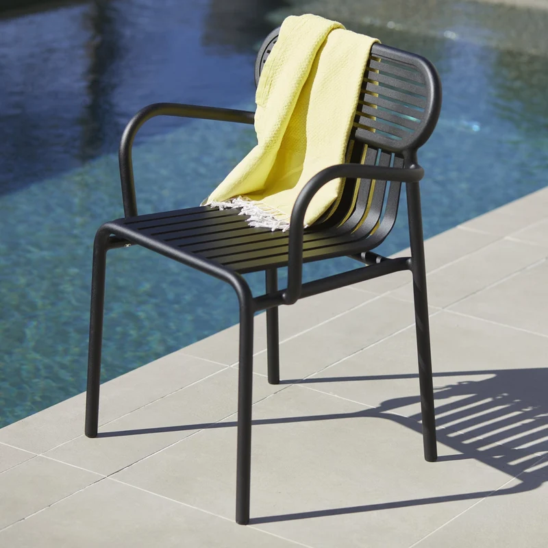 Chaise de jardin avec accoudoirs jaune Week-End - Petite Friture