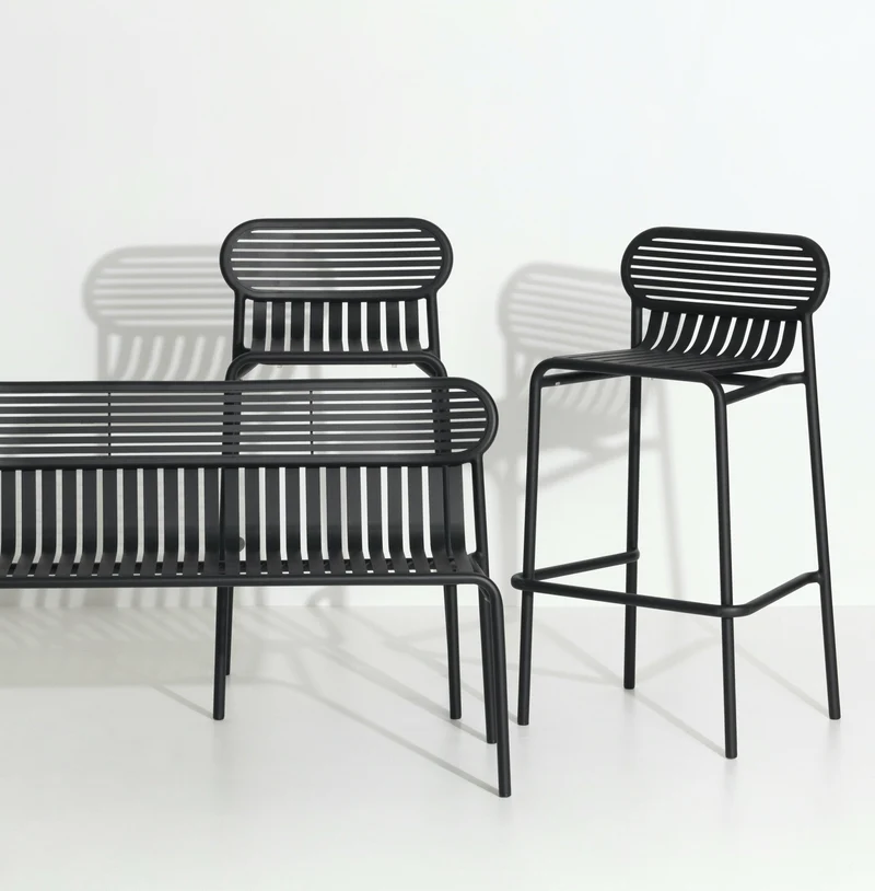 Banc de jardin noir Week-End - Petite Friture